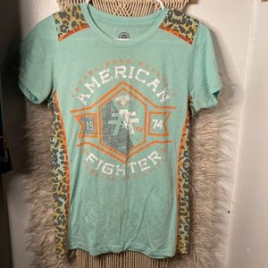 Cheetah print turquoise American fighter